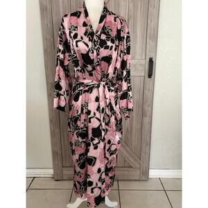 Natori small robe/Kimono pink and black midi length